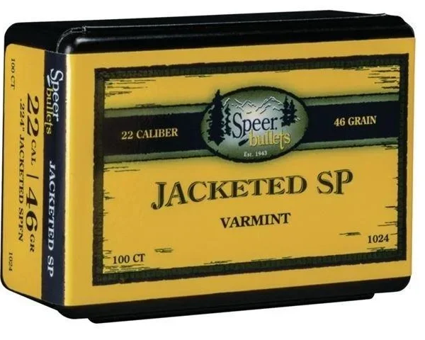 Speer Varmint Soft Point Rifle Bullets .224 cal .224" 40 gr JSP 100/ct