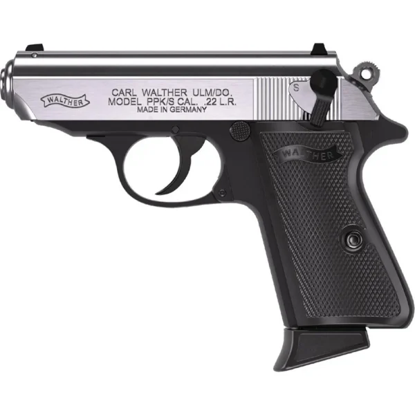 Walther Arms Walther PPK/s Handgun .22 LR 10rd Magazine 3.3" Threaded Barrel Two-Tone Black Stainless
