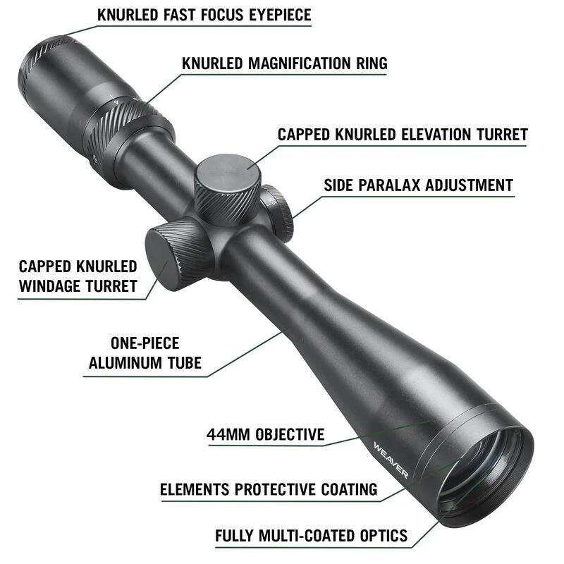 weaver-classic-rifle-scope-4-16x44mm-primary EXCLUSIVE Weaver Classic Series Rifle Scope 4-16x44mm 30mm SFP Ballistic-X Non Illum. Matte Black