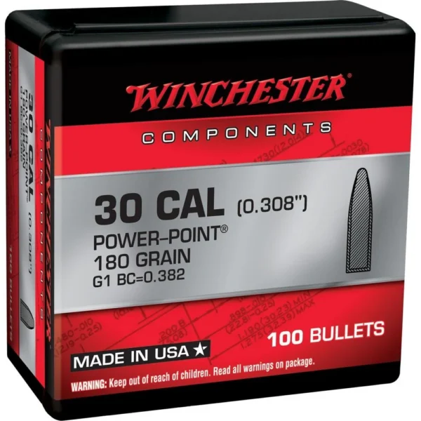 Winchester Bulk Components Winchester Rifle Bullets .30 Cal .308" 180 gr JFN 100/ct