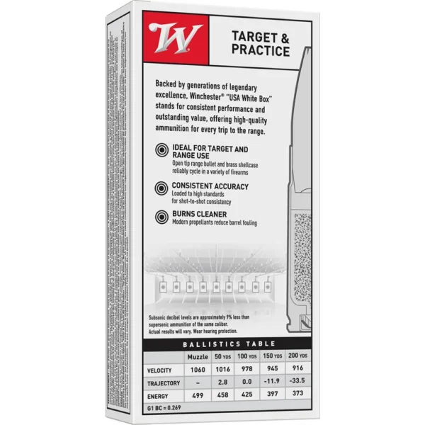 Winchester Ammunition Winchester USA Rifle Ammunition .300 AAC Blackout 200 gr. FMJBT 1060 fps 20/ct