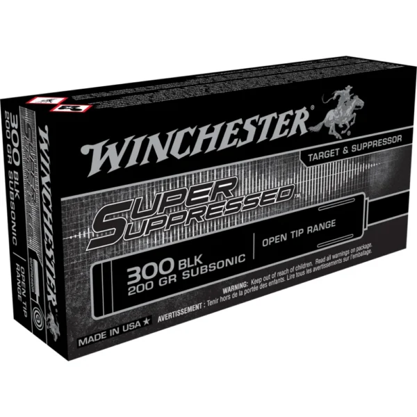 Winchester Ammunition Winchester Super Suppressed Rifle Ammunition .300 AAC Blackout 200gr FMJOT 1060 fps 20/ct