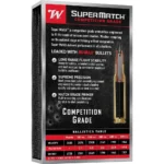 Winchester Ammunition Winchester Super Match BC MAX Rifle Ammunition .308 Win 175gr PT 2650fps 20/ct