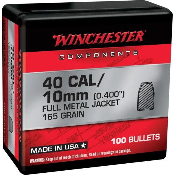Winchester Bulk Components Winchester Handgun Bullets .40 Cal/10mm 0.400" 165 gr FMJ 100/ct