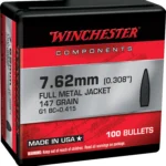 Winchester Bulk Components Winchester FMJBT Bullets 7.62mm .308" 147gr 100/ct