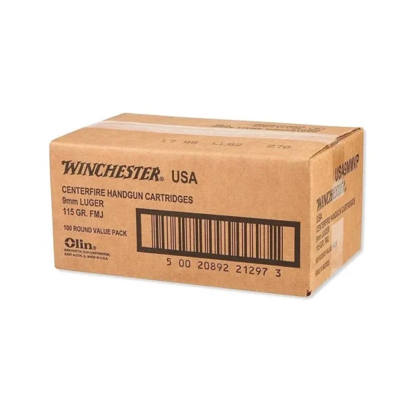 Winchester Ammunition Winchester USA 9mm 115 gr. FMJ Bulk 1000/rd (5-200/ct)