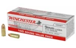 Winchester Ammunition WIN USA 9MM 115GR FMJ 100/1000