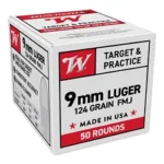 Winchester Ammunition WIN USA WB 9MM 124GR FMJ 50/1000