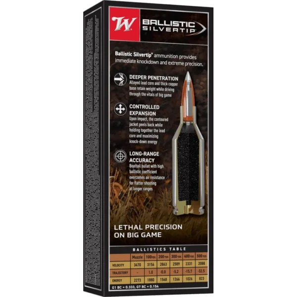 Winchester Ammunition Winchester Ballistic SilverTip Rifle Ammunition .25 WSSM 85 gr. PT 3470 fps 20/ct