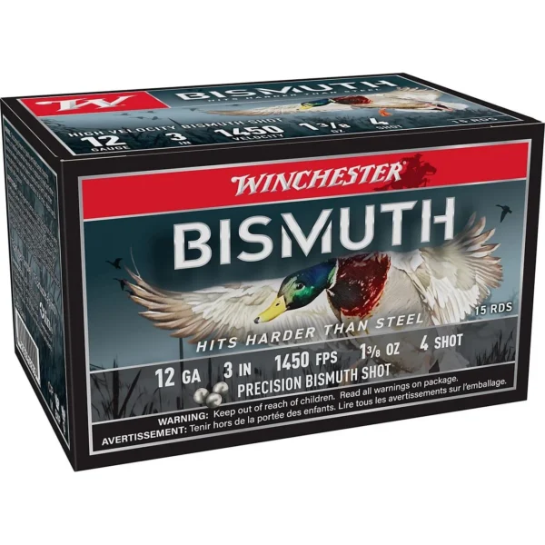 Winchester Ammunition Winchester Bismuth Shotgun Ammunition 12ga 3" 1-3/8oz 1450 fps #4 15/ct
