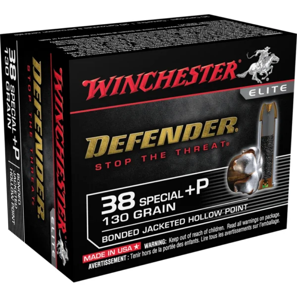 Winchester Ammunition Winchester Defender Handgun Ammo .38 Special +P 130 gr JHP 950 fps 20/ct