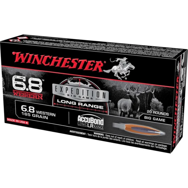 Winchester Ammunition Winchester Expedition Big Game Long Range Rifle Ammunition 6.8 Western 165 gr. PT 2970 fps 20/ct