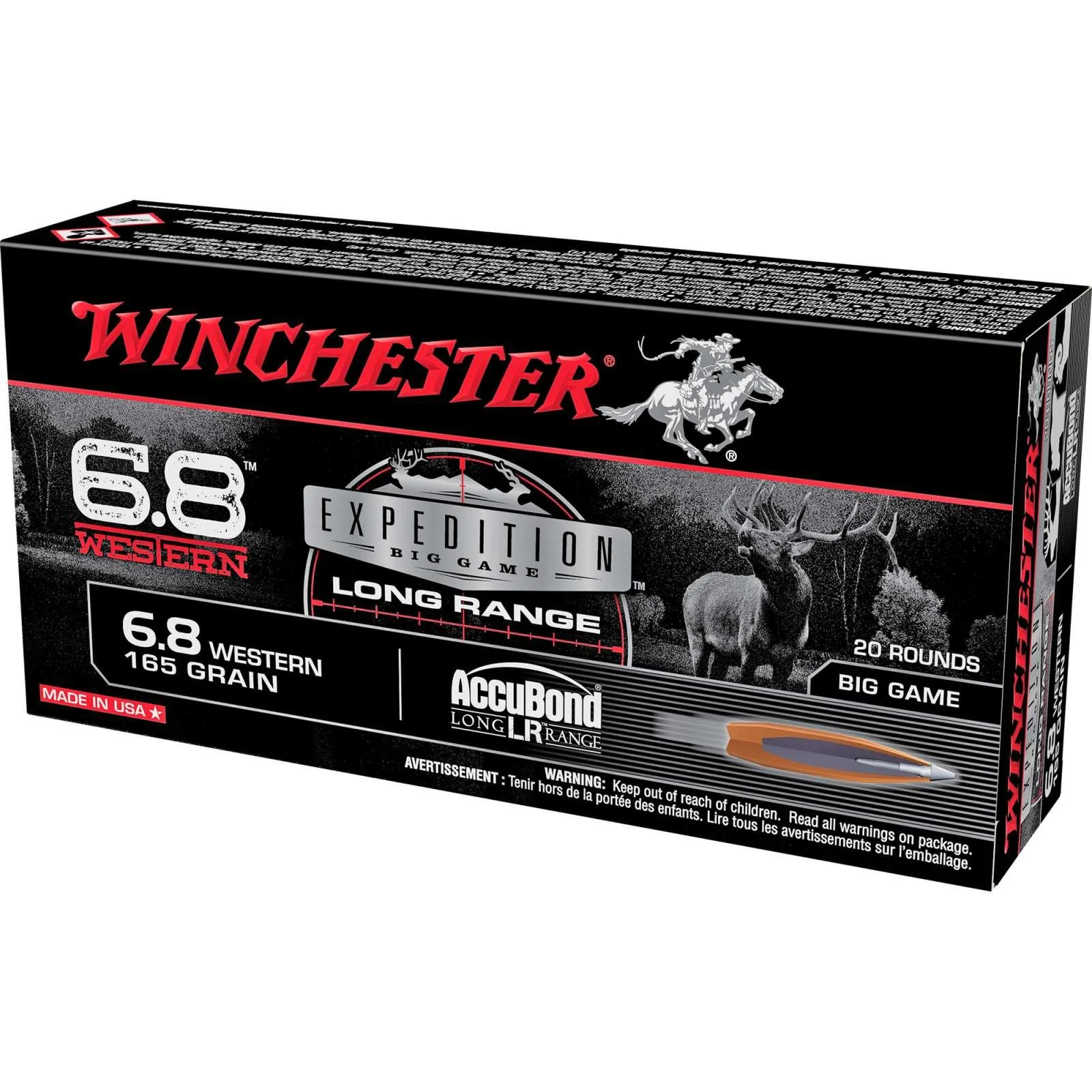 winchester-expedition-big-game-long-range-6-8-western-primary Winchester Ammunition Winchester Expedition Big Game Long Range Rifle Ammunition 6.8 Western 165 gr. PT 2970 fps 20/ct