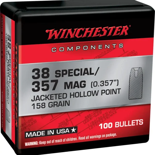 Winchester Bulk Components Winchester JHP Bullets 38 SPL/357 MAG .357" 158gr 100/ct