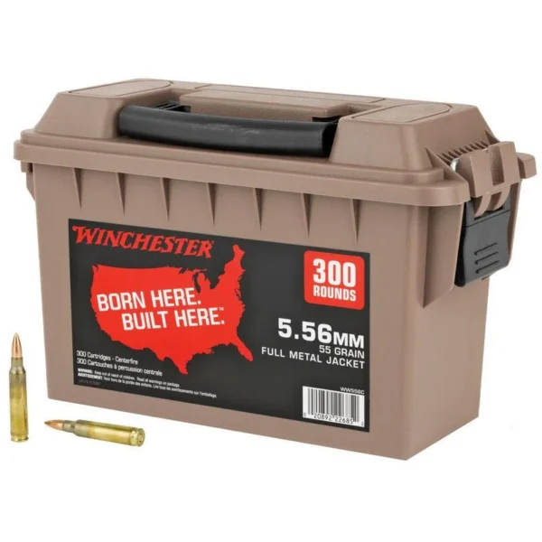 Winchester Ammunition Winchester Lake City M193 Rifle Ammunition 5.56X45 NATO 55 gr. FMJ 3270 fps 300/ct (Polymer Ammo Can)