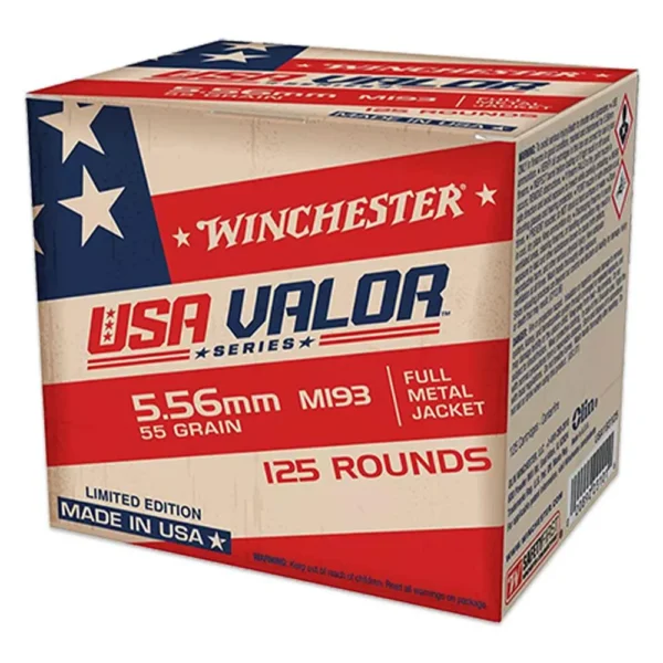 Winchester Ammunition Winchester Lake City Valor Series M193 Rifle Ammunition 5.56X45 NATO 55gr FMJ 3180 fps 125/ct