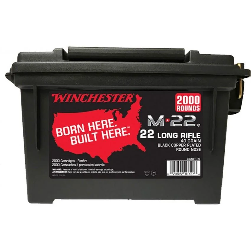 winchester-m-22-rimfire-ammo-primary Winchester Ammunition Winchester M-22 Rimfire Rifle Ammunition .22 LR 40 gr. CPRN 1255 fps 2000/ct