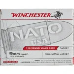 Winchester Ammunition Winchester NATO Handgun Ammunition 9mm Luger 124 gr. FMJ 1200 fps 150/ct