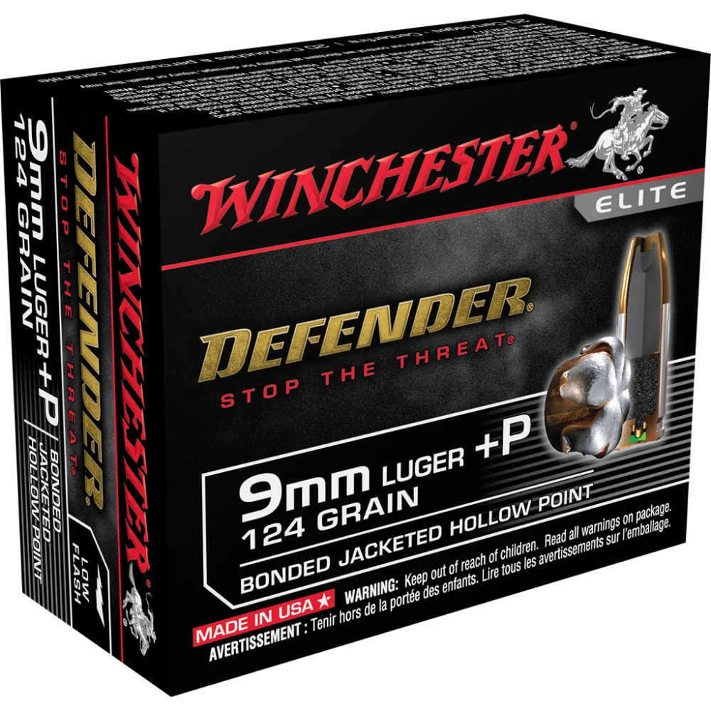 winchester-pdx1-defender-9mm-luger-plus-p-ammo-primary Winchester Ammunition Winchester PDX1 Defender Handgun Ammunition 9mm Luger (+P) 124 gr JHP 1200 fps 20/ct