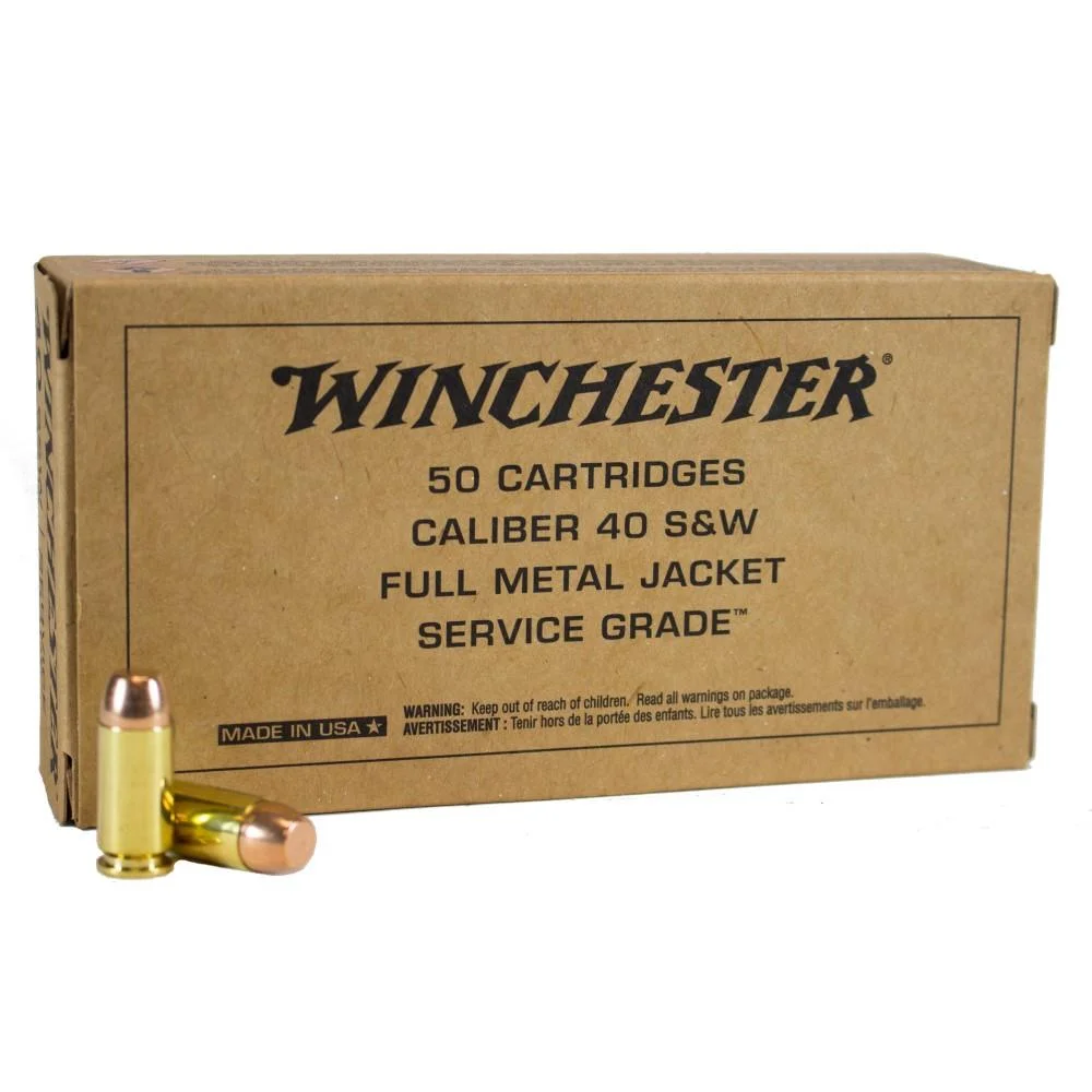 winchester-service-grade-40-sw-165-gr-fmj-fn-1060-fps-50-ct-primary Winchester Ammunition Winchester Service Grade 40 S&W 165 gr. FMJ-FN 1060 fps 50/ct