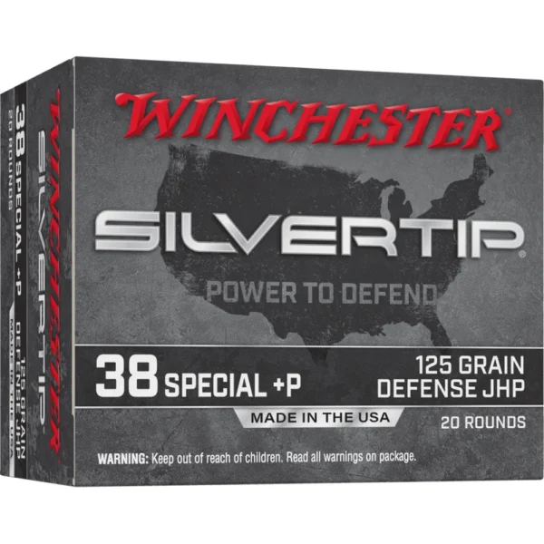 Winchester Ammunition Winchester Silvertip Handgun Ammunition 38 Spl(+P) 125 gr. JHP 945 fps 20/ct