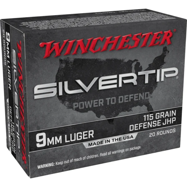 Winchester Ammunition Winchester Silvertip Handgun Ammunition 9mm Luger 115 gr. JHP 1225 fps 20/ct
