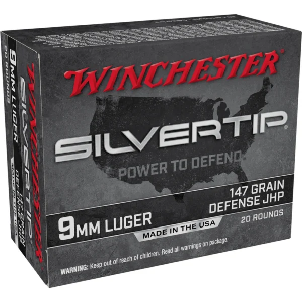Winchester Ammunition Winchester Silvertip Handgun Ammunition 9mm Luger 147gr. JHP 1010 fps 20/ct