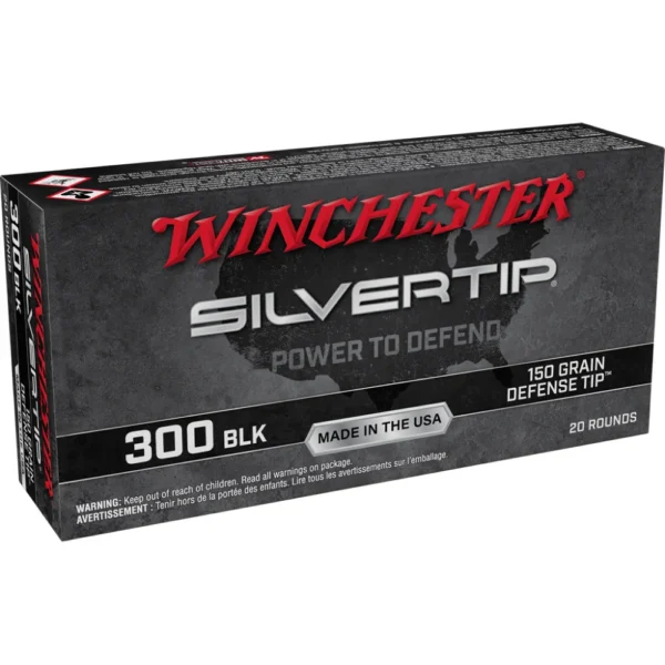 Winchester Ammunition Winchester Silvertip Defender Rifle Ammunition .300 AAC Blackout 150 gr. Defense Tip 1900 fps 20/ct