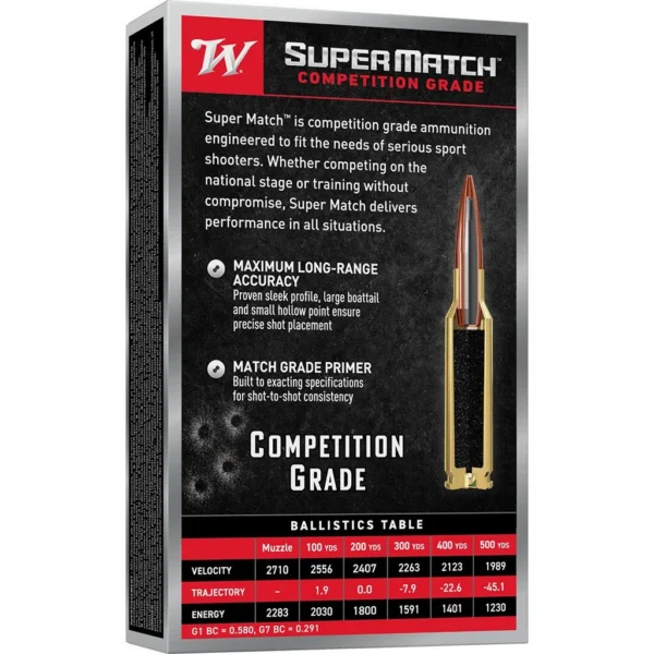 Winchester Ammunition Winchester Super Match Rifle Ammunition 6.5 Creedmoor 140gr OTM 2710fps 20/ct