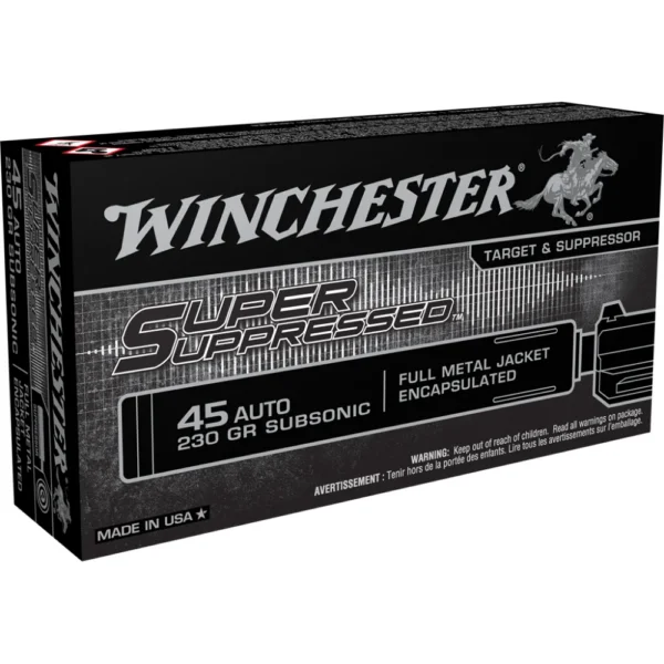 Winchester Ammunition Winchester Super Suppressed Handgun Ammunition .45 ACP 230 gr. FMJE 850 fps 50/ct