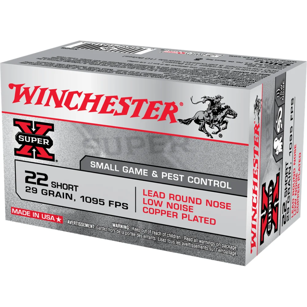 winchester-super-x-22-short-rimfire-ammo-primary Winchester Ammunition Winchester Super-X Rimfire Ammunition .22 Short 29 gr. PS 1095 fps 50/ct