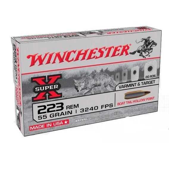 Winchester Ammunition Winchester Super-X Varmint & Target Rifle Ammunition .223 Rem 55 gr. BTHP 3240 fps 20/ct