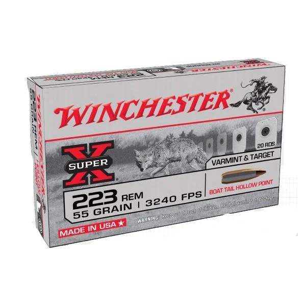 Winchester Ammunition Winchester Super-X Varmint & Target Rifle Ammunition .223 Rem 55 gr. BTHP 3240 fps 500/ct (25-20/ct)