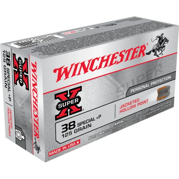 Winchester Ammunition Winchester Super-X Handgun Ammunition .38 Spl (+P) 125 gr. JHP 945 fps 50/ct
