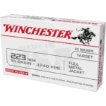 Winchester Ammunition Winchester Target Rifle Ammunition .223 Rem 55 gr. FMJ 3240 fps 20/ct