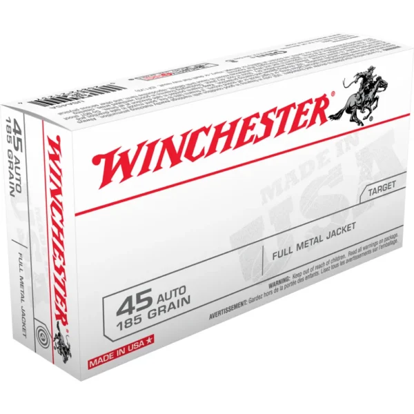Winchester Ammunition Winchester USA Handgun Ammunition .45 ACP 185 gr. FMJ 910 fps 50/ct