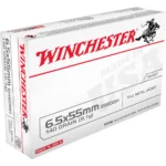 Winchester Ammunition Winchester USA Handgun Ammunition 6.5x55mm Swedish 140 gr. FMJ 2550 fps 20/ct