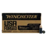 Winchester Ammunition USA Forged- Steel Case Handgun Ammunition 9mm Luger 115 gr. FMJ 1190 fps 500/ct Boxed
