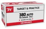 Winchester Ammunition Winchester USA Handgun Ammunition .380 ACP 95 gr. FMJ 945 fps 100/ct - alternate view 2