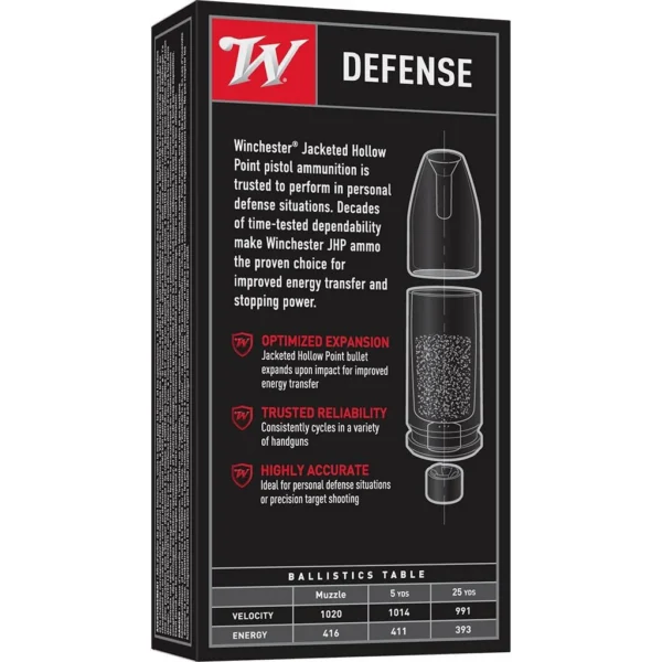 Winchester Ammunition Winchester USA Handgun Ammunition .40 S&W 180 gr. JHP 1010 fps 50/ct