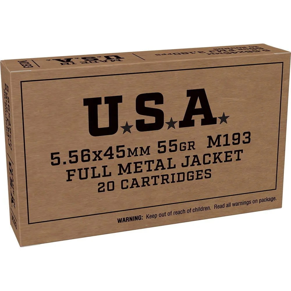 winchester-usa-lake-city-m193-5-56mm-primary Winchester Ammunition Winchester USA Lake City M193 Rifle Ammunition 5.56X45 NATO 55 gr FMJ 3240 fps 20/ct