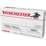 Winchester Ammunition WIN 7.62X51 M80 149GR FMJ 20/500
