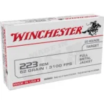 Winchester Ammunition Winchester USA LC Rifle Ammunition .223 Rem 62 gr. FMJ 3100 fps 20/ct