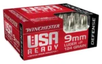 Winchester Ammunition Winchester USA Ready Handgun Ammunition 9mm Luger +P 124 gr. PT 1200 fps 20/ct - alternate view 2