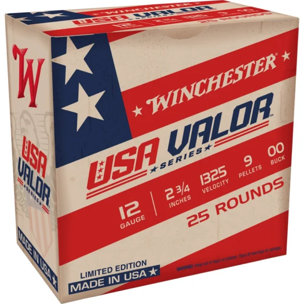 Winchester Ammunition Winchester USA Valor Shotshells 12ga 2-3/4" 9 plts 1325 fps #00 25/ct