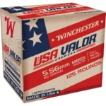 Winchester Ammunition Winchester USA Valor M855 Green Tip Rifle Ammunition 5.56X45 NATO 62 gr. FMJ 3060 fps 125/ct