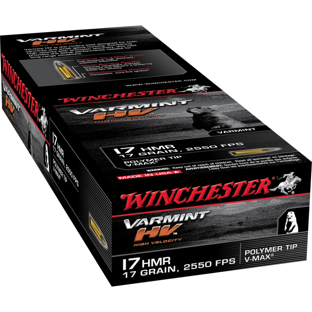 winchester-varmint-hv-17-hmr-ammo-primary Winchester Ammunition Winchester Varmint HV Rimfire Ammunition .17 HMR 17 gr. PT 2550 fps 50/ct
