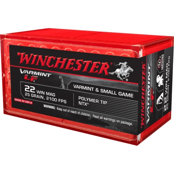 Winchester Ammunition Winchester Varmint Lead Free Rimfire Ammunition .22 WMR 25 gr. PT 2100 fps 50/ct