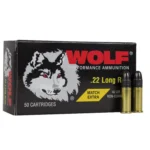 Wolf Performance Ammunition Wolf Match Extra Rimfire Ammunition .22 LR 40 gr RN 1050 fps 50/ct (BY ELEY)