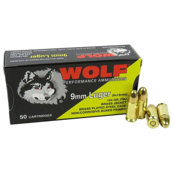 Wolf Performance Ammunition Wolf (Turkish) Performance Handgun Ammunition 9mm Luger 124gr FMJ 50/ct